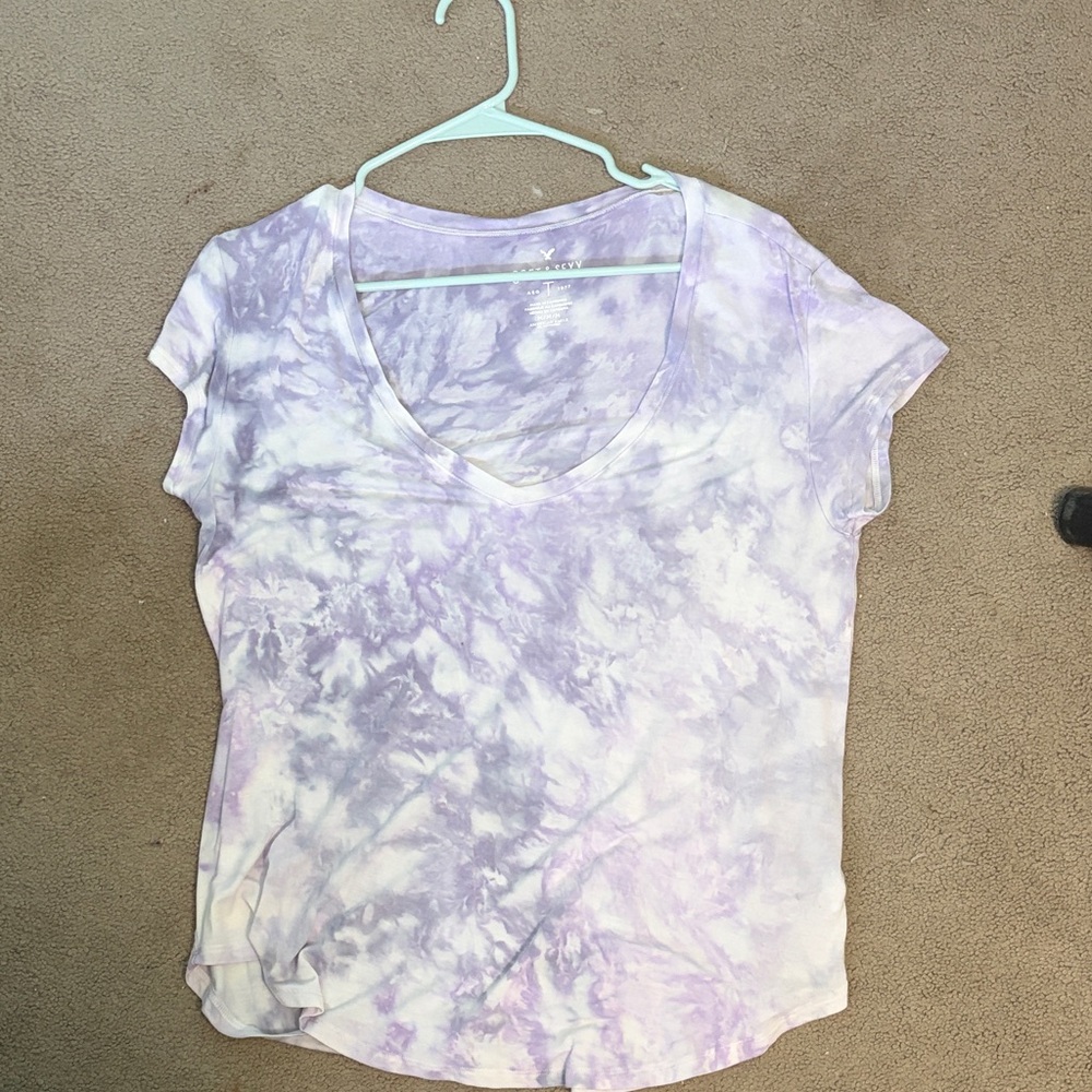American Eagle Outfitters Lavender Tie-Dye Tee